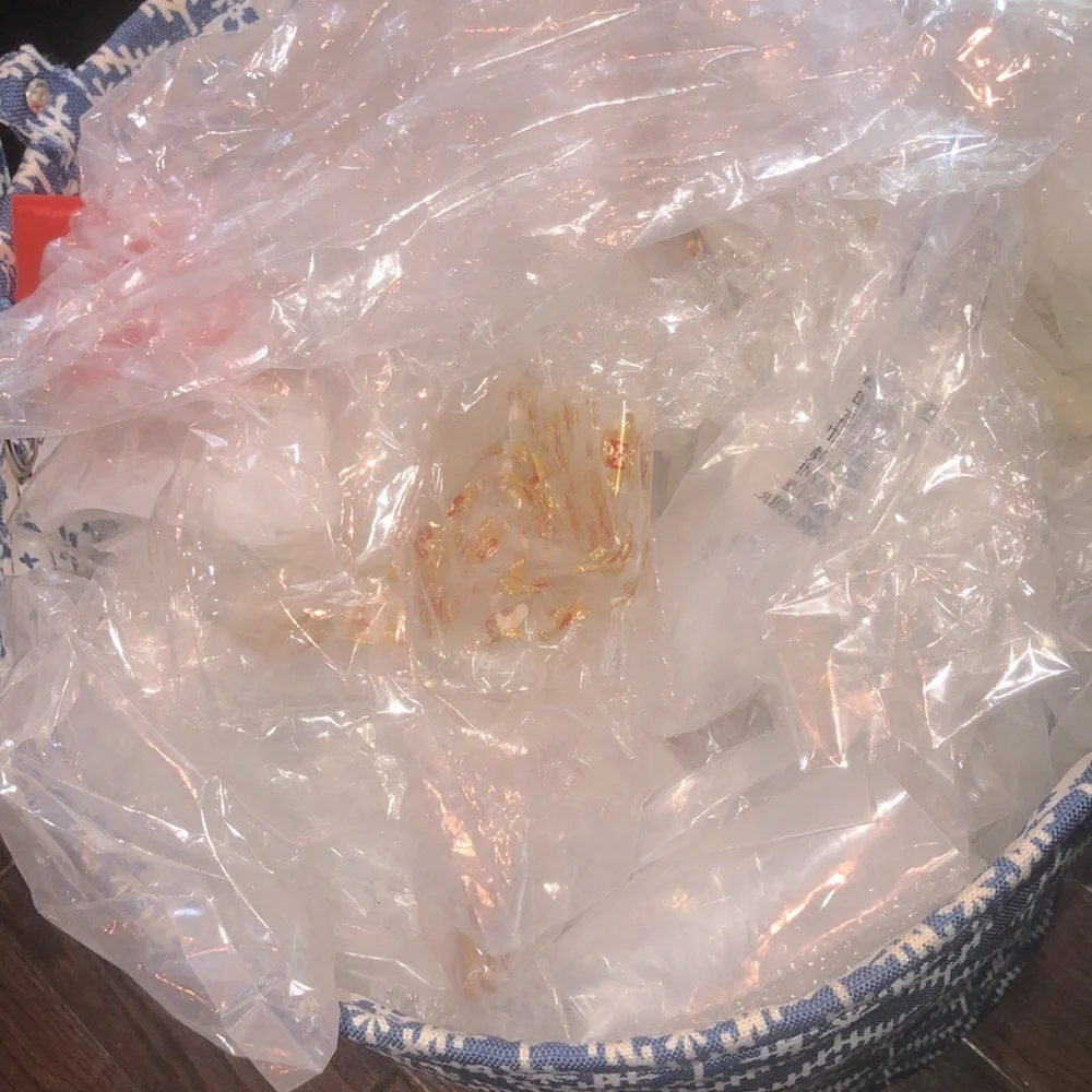 Huge tote of plastic bags for shipping